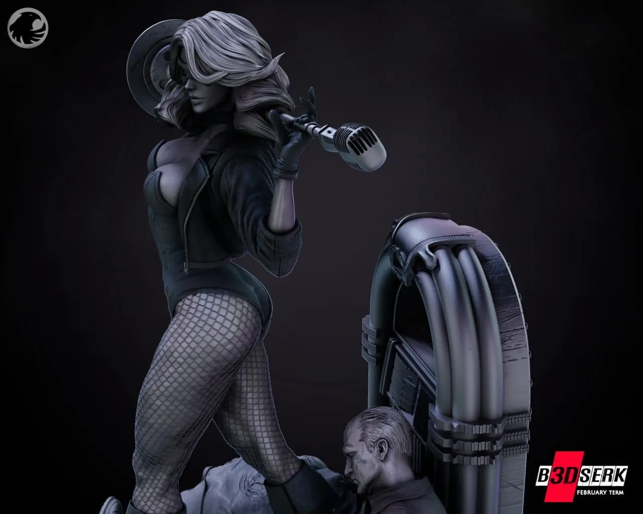 STL - Black Canary figura dinámica render 5