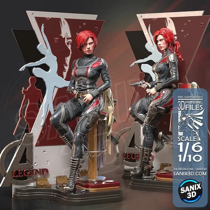 STL - Black Widow Figura Coleccionable render 4