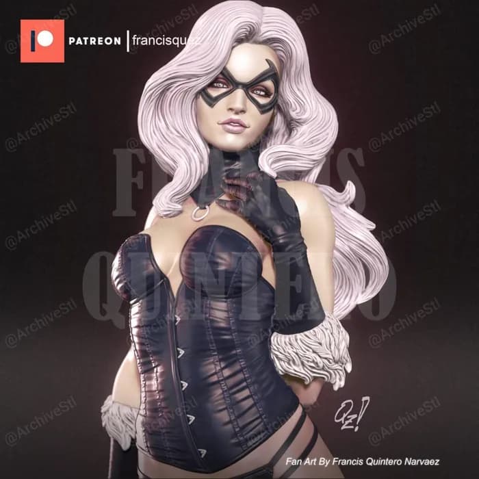 STL - blackcat by francis quintero render 3