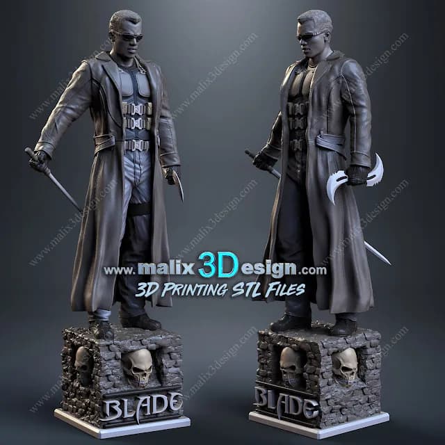 STL - Blade, el cazavampiros render 3