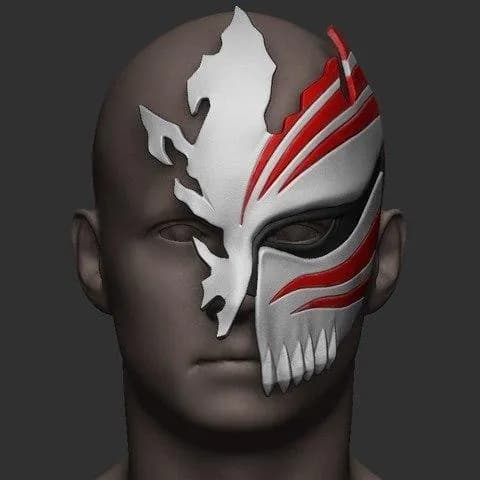 STL - bleach ichigo half hollow mask hq