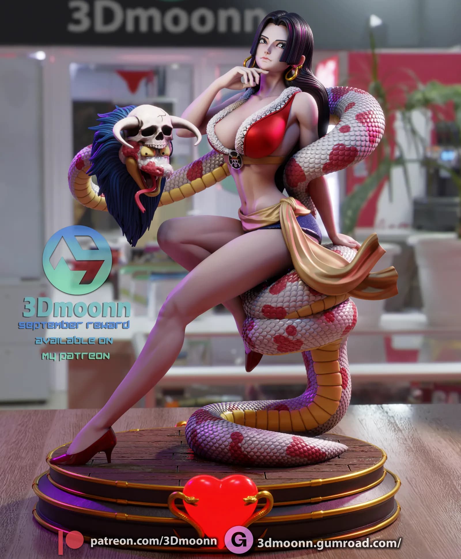 STL - Boa Hancock Figura render 3