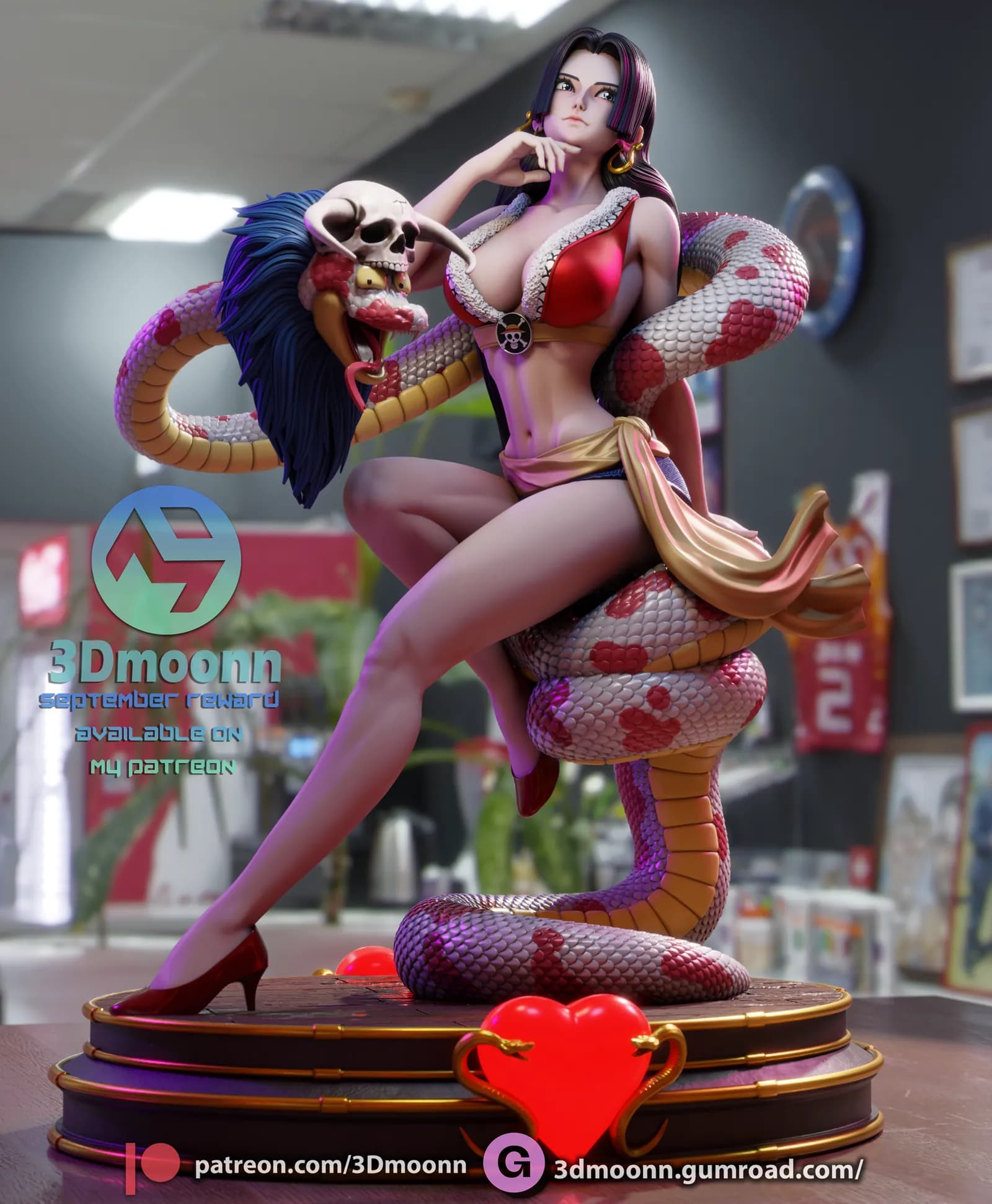 STL - Boa Hancock Figura render 4