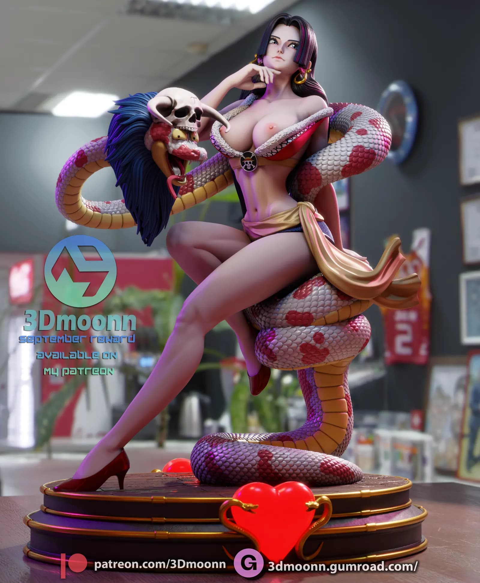 STL - Boa Hancock Figura render 5