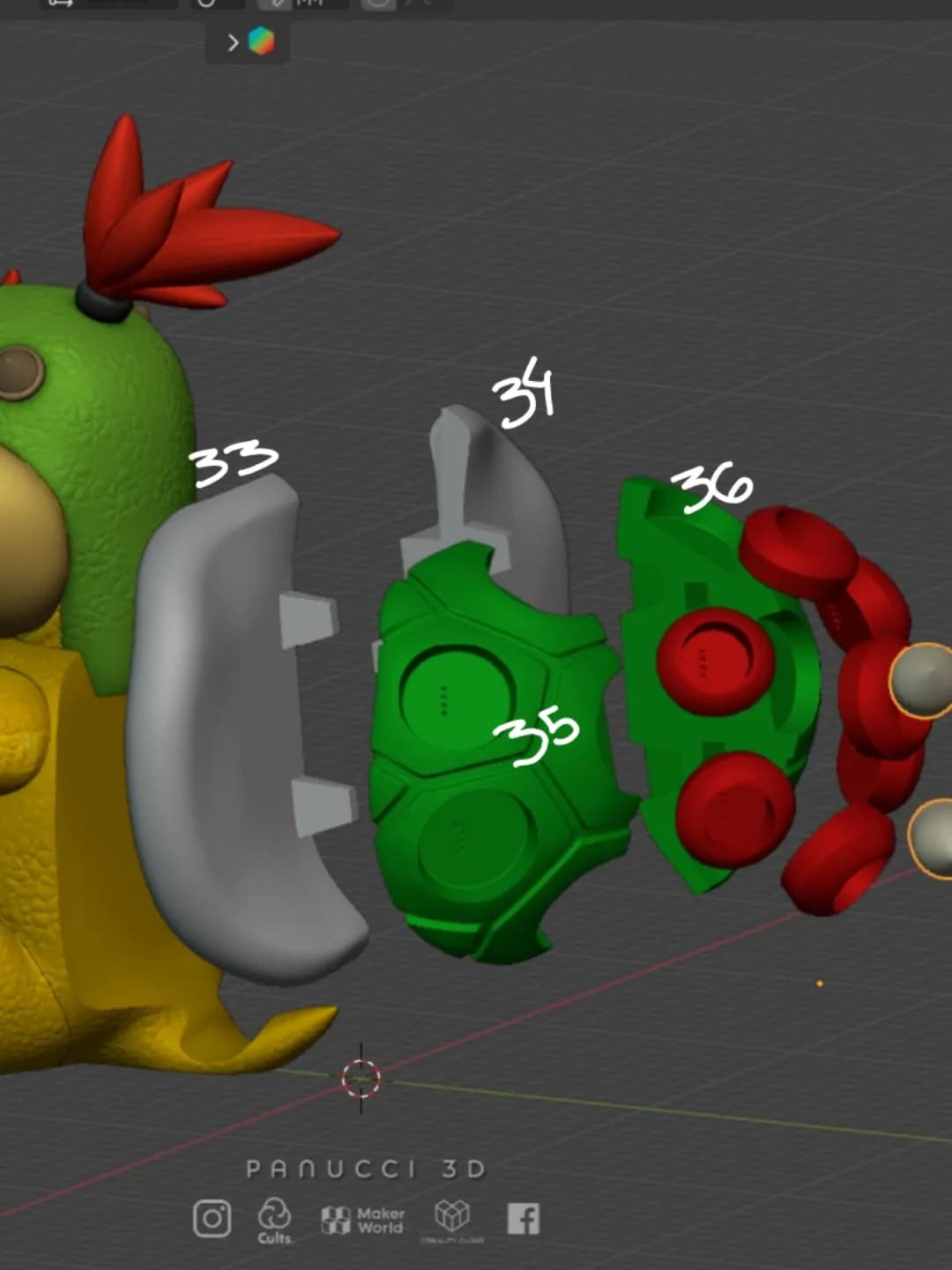 STL - Bowser Jr. Palomero render 4