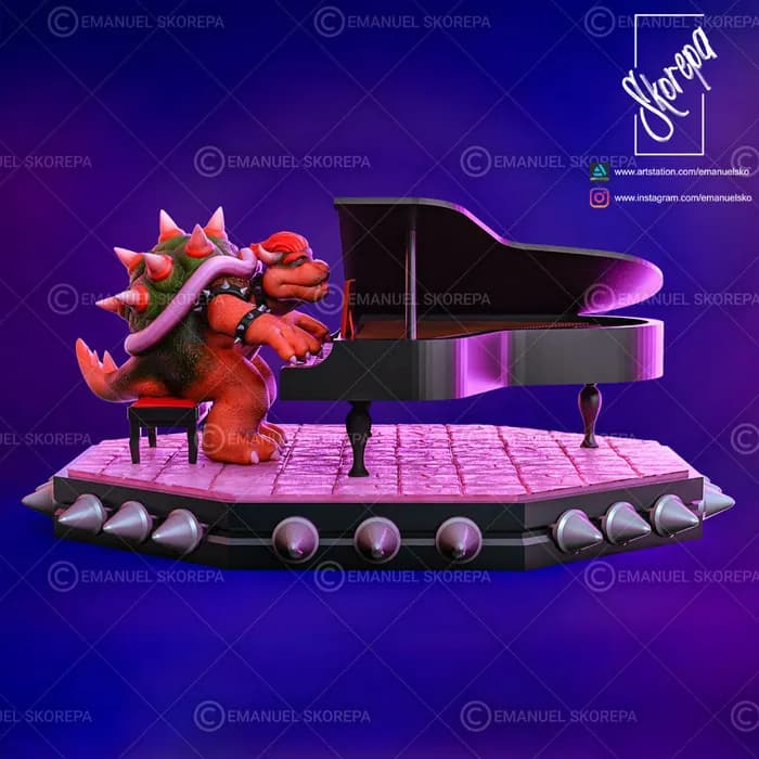 STL - Bowser tocando el piano