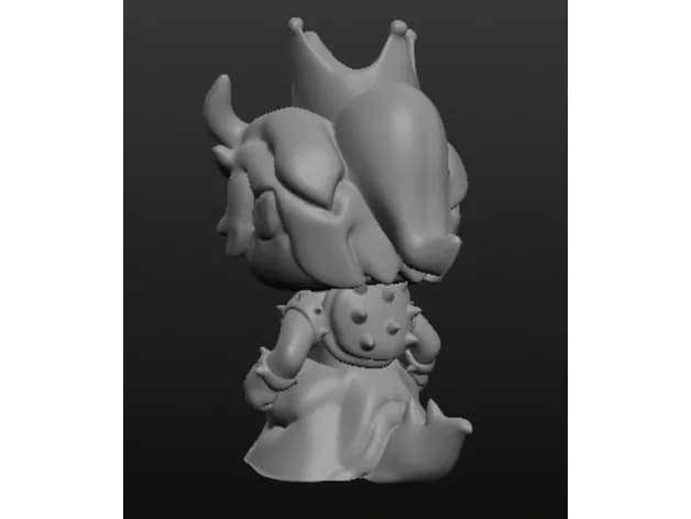 STL - bowsette funko pop style render 2