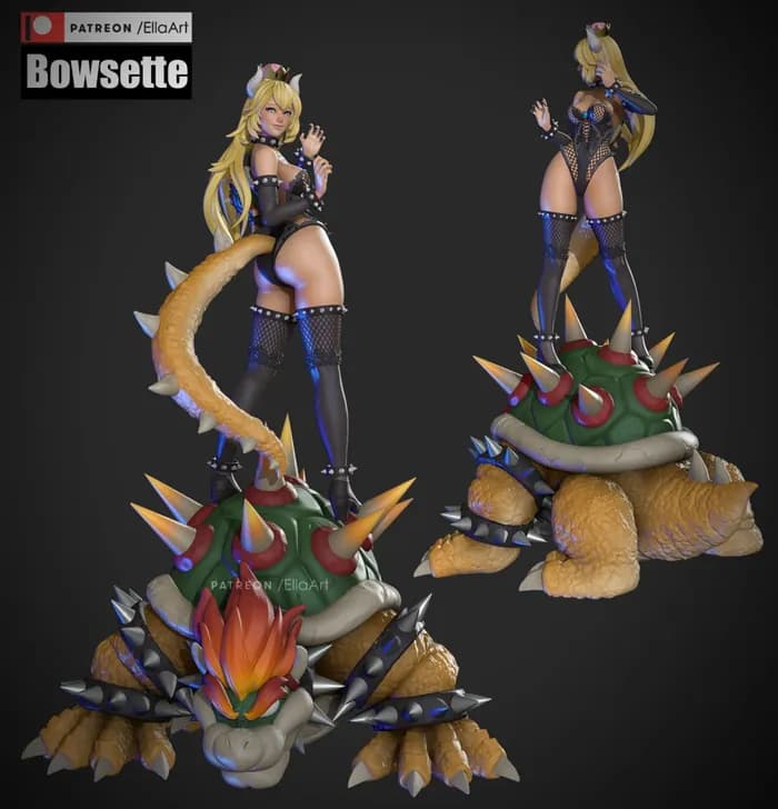 STL - bowsette version 1 and 2