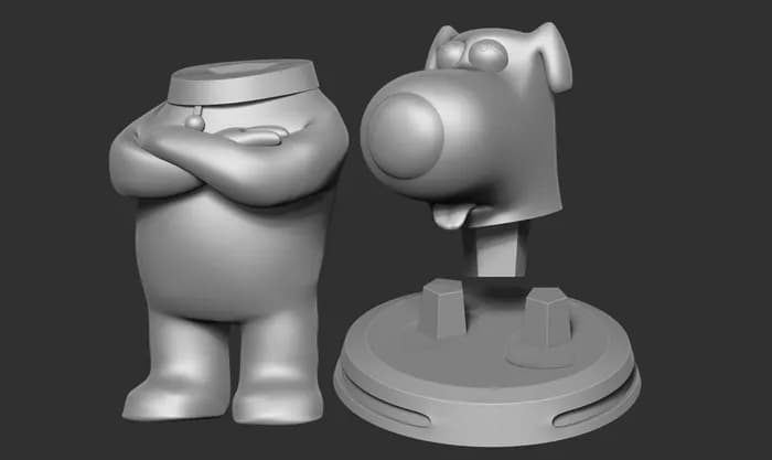 STL - brian griffin family guy fanart render 2