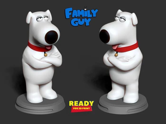 STL - brian griffin family guy fanart render 3