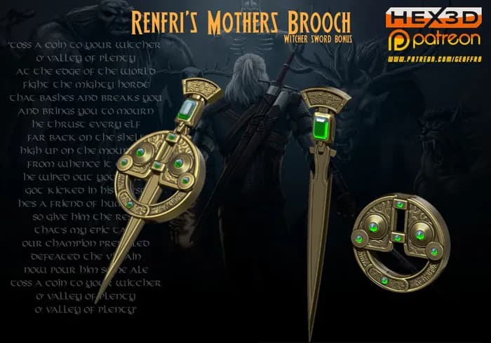 STL - Broche de la Madre de Renfri