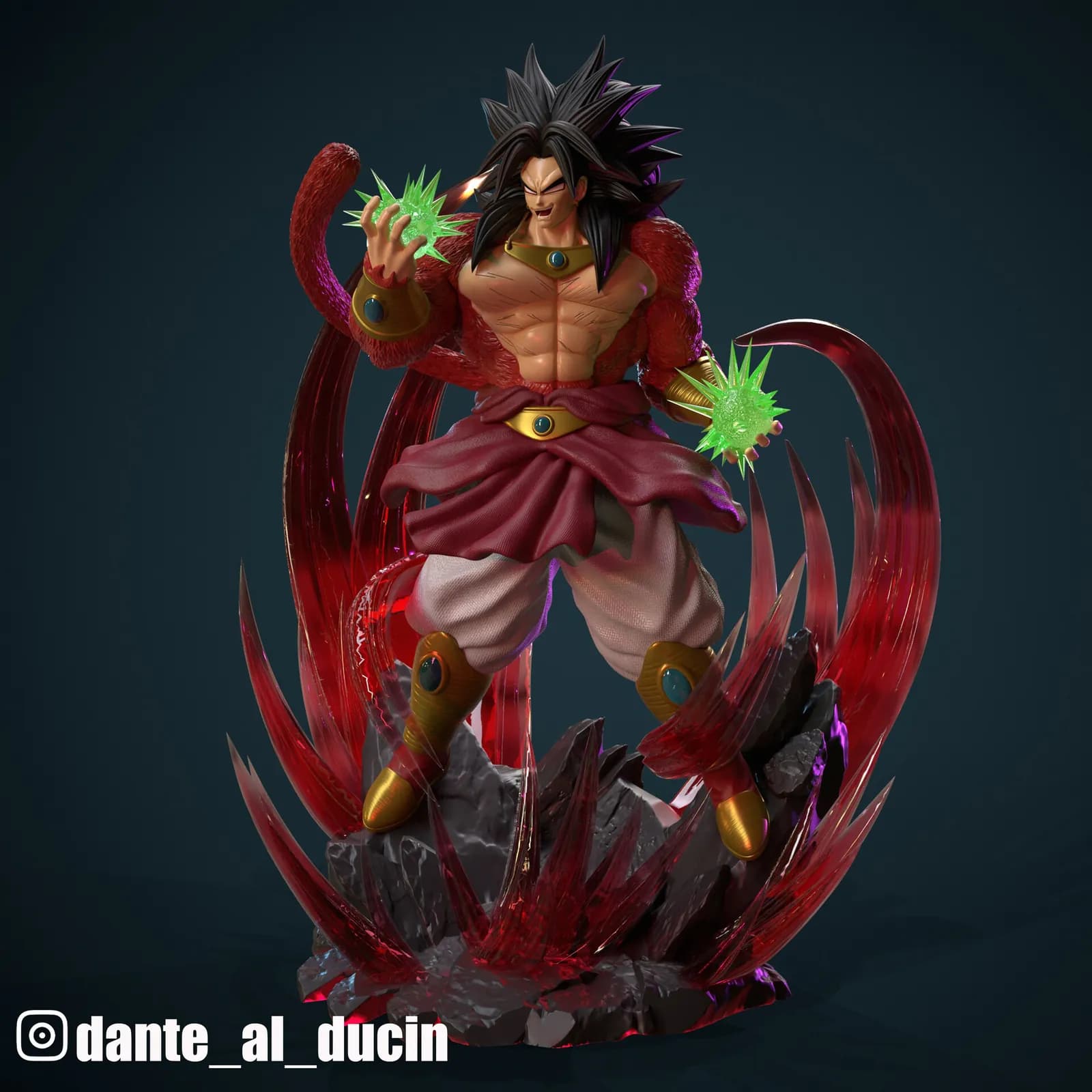 STL - Broly Super Saiyan 4 render 3