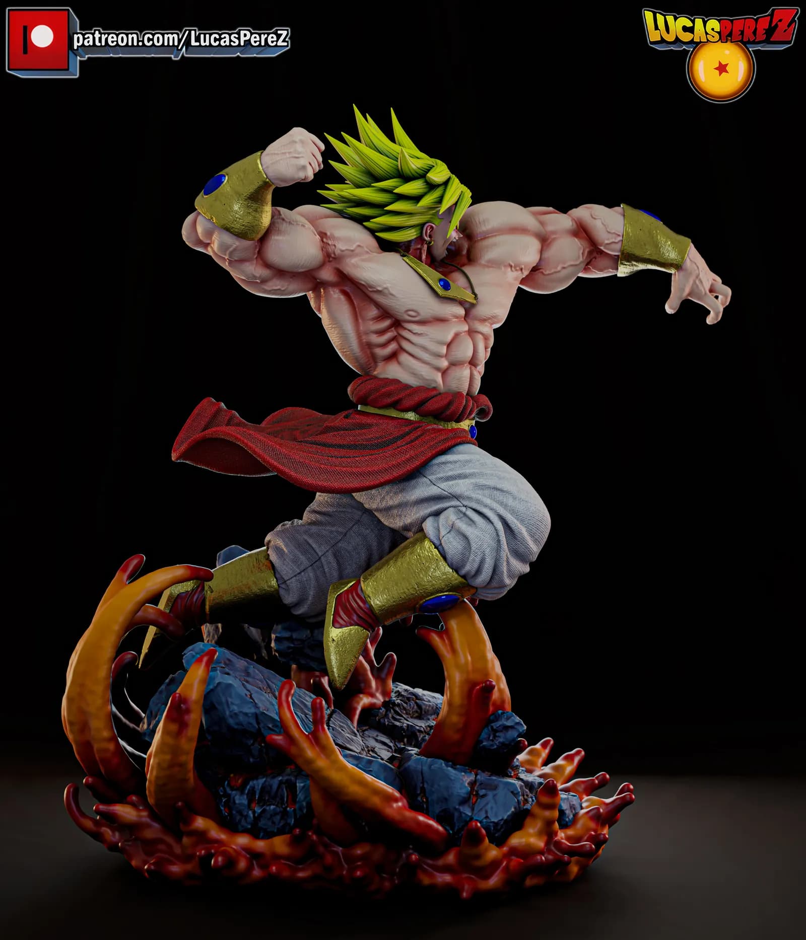STL - Broly vs Goku render 3