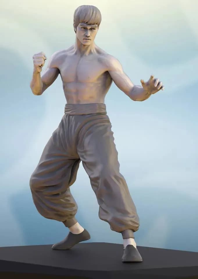 STL - Bruce Lee figura de acción render 3