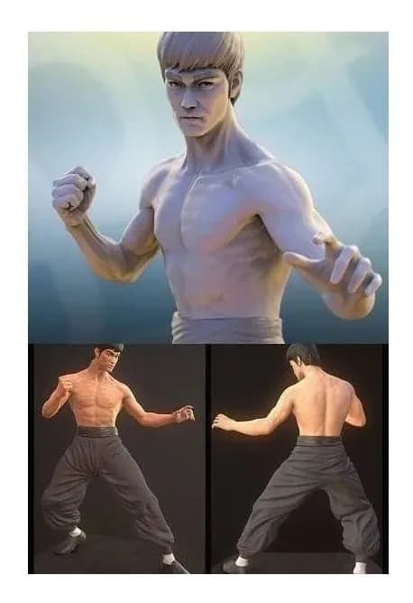 STL - Bruce Lee figura de acción render 4