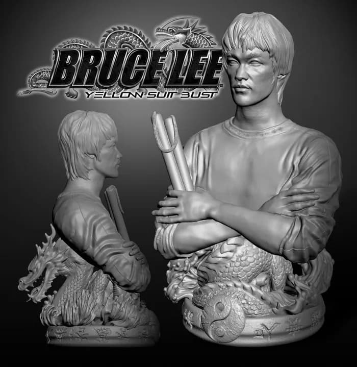 STL - bruce lee yellow suit bust
