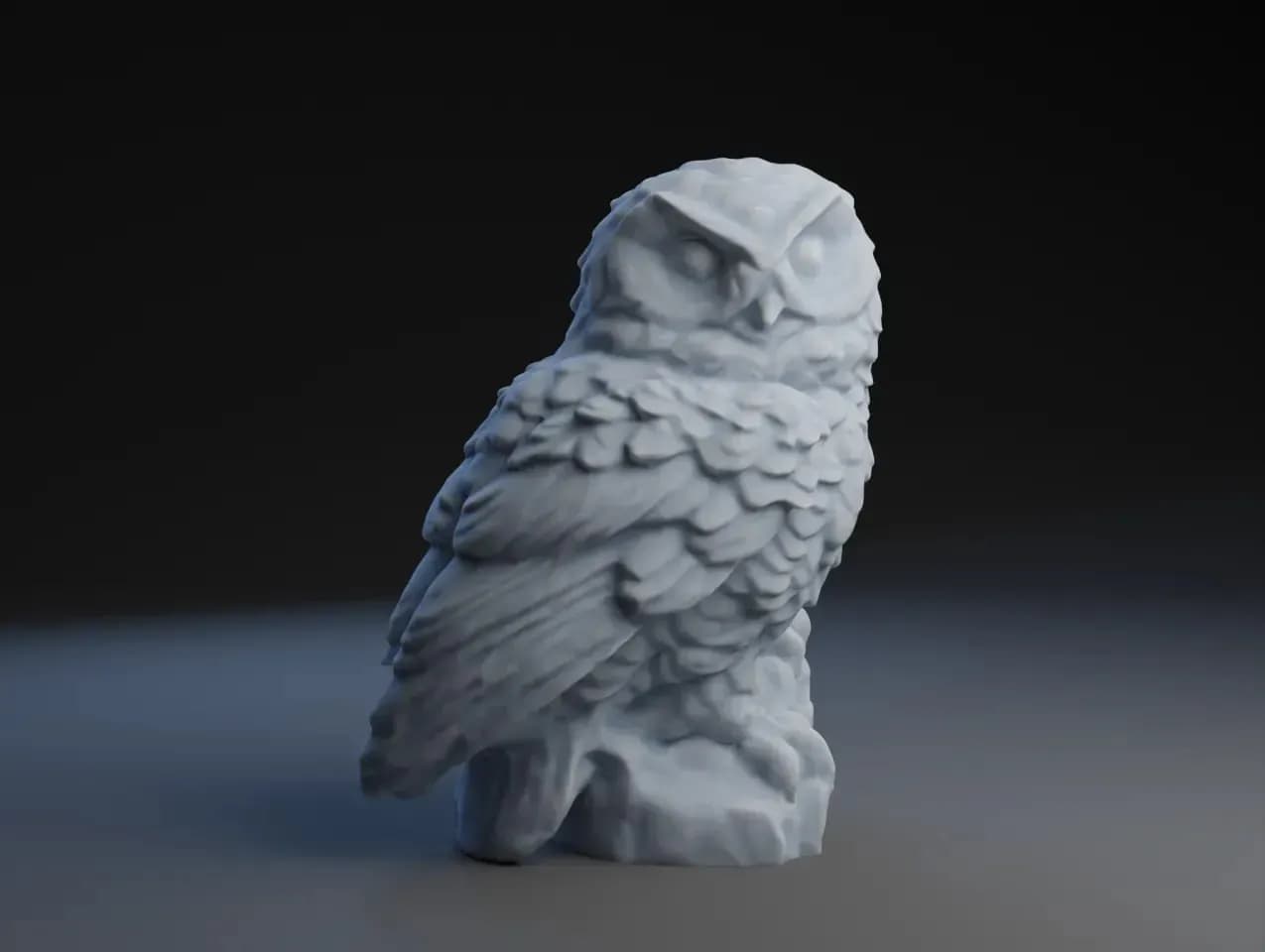 STL - Búho realista para exhibición