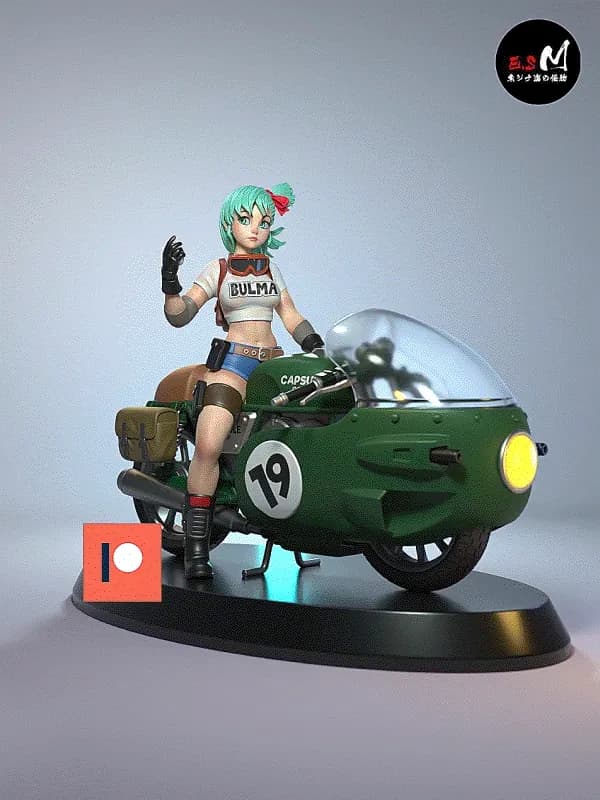 STL - Bulma en motocicleta render 2