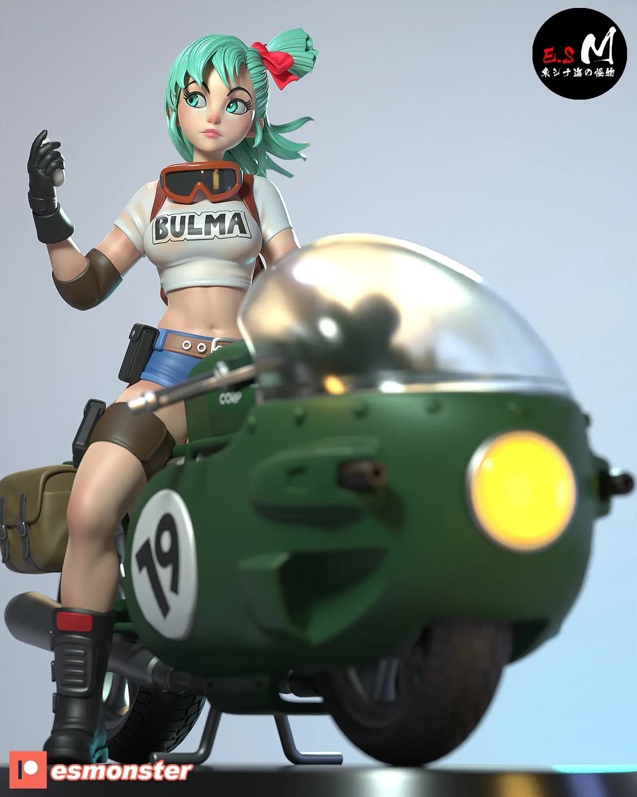 STL - Bulma en motocicleta render 4
