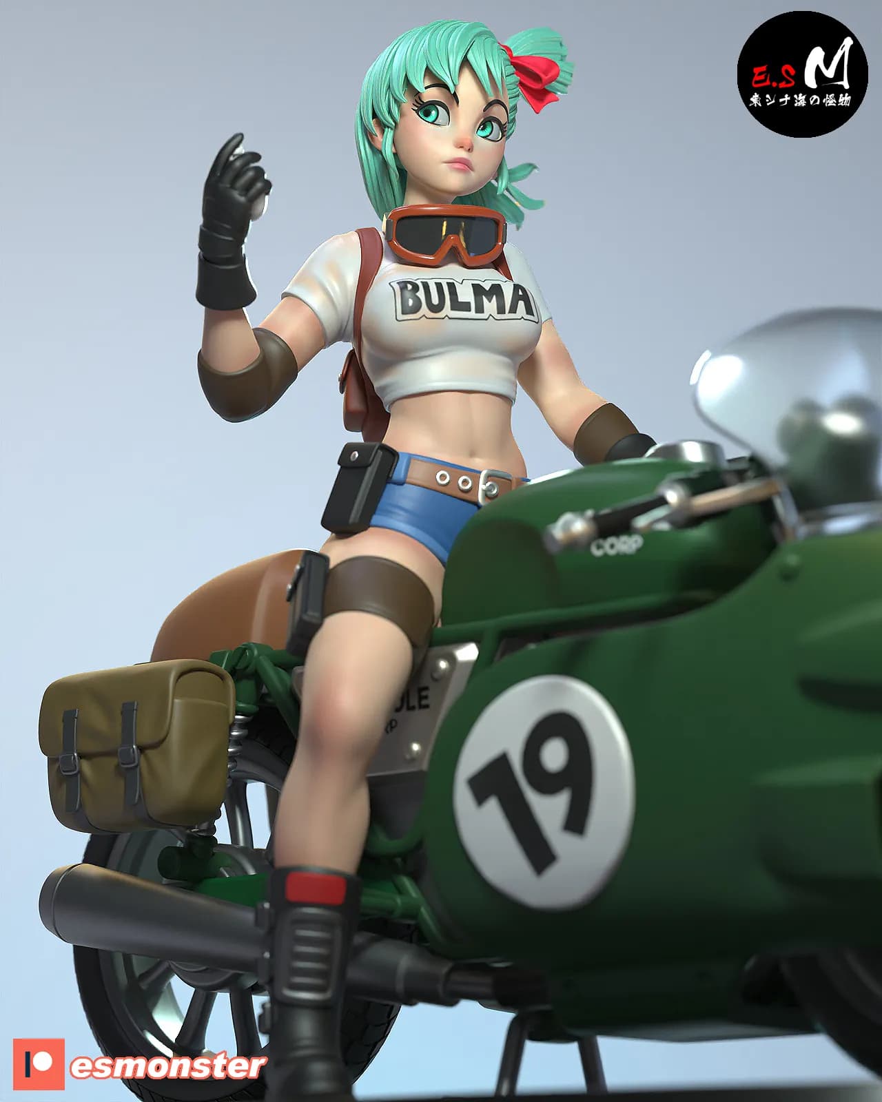 STL - Bulma en motocicleta render 5
