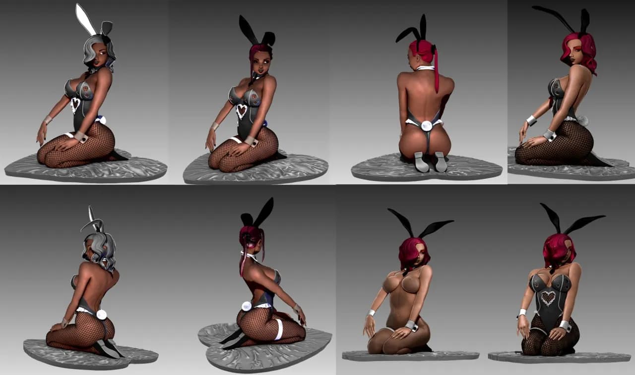 STL - Bunny Girl Set render 4