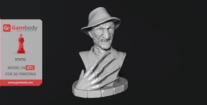 STL - bust freddy krueger gambody stl