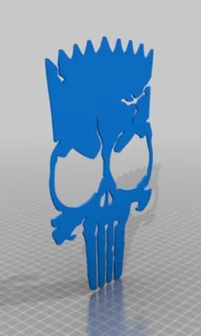 STL - Busto Bart Simpson Punisher render 2