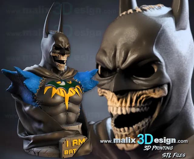 STL - Busto Batman Halloween render 2