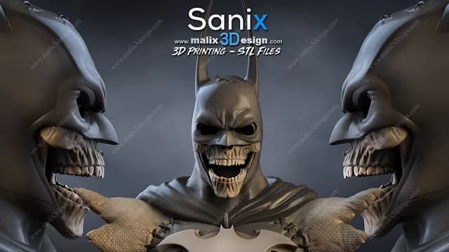 STL - Busto Batman Halloween render 3