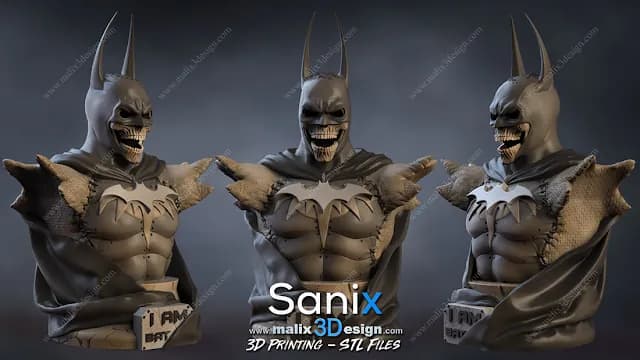 STL - Busto Batman Halloween render 4