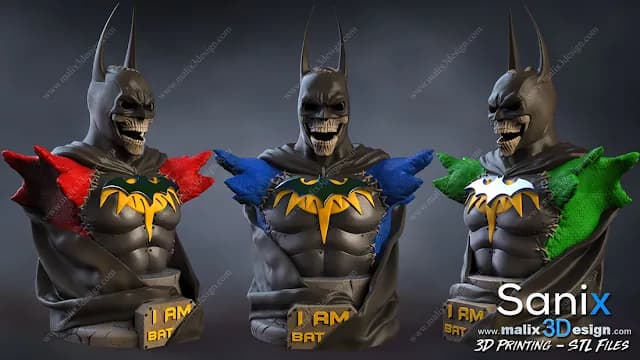 STL - Busto Batman Halloween render 5