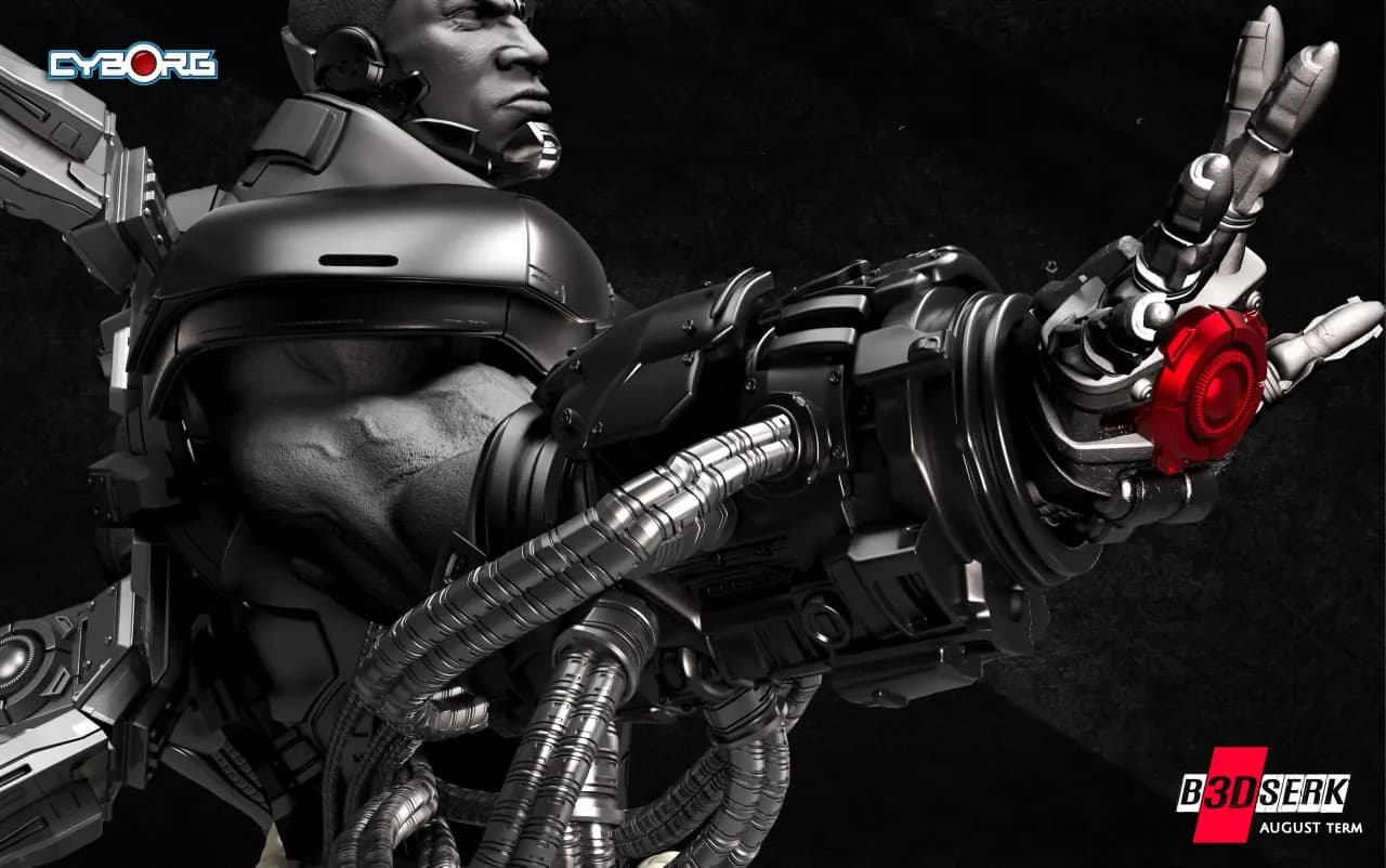 STL - Busto Ciborg render 3
