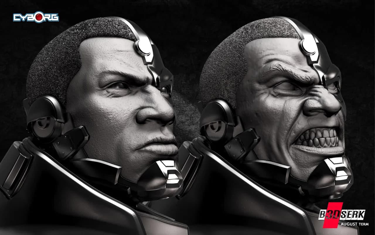 STL - Busto Ciborg render 5
