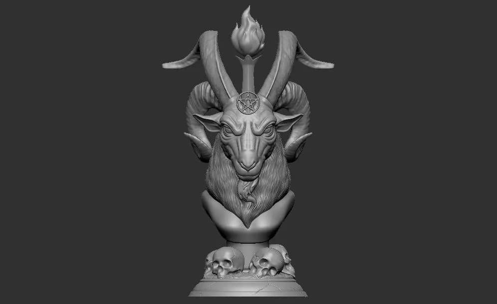 STL - Busto de Baphomet con calaveras 2