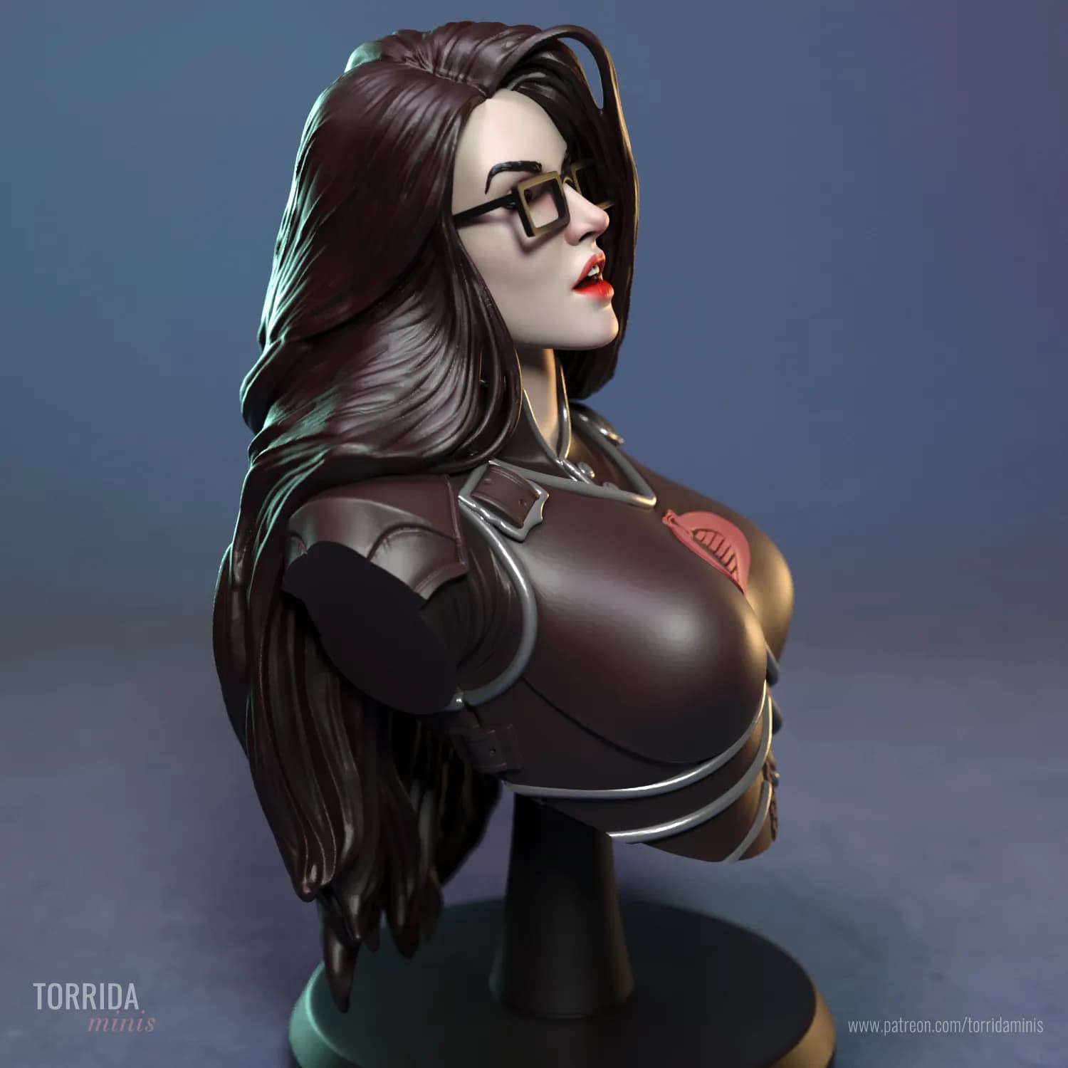 STL - Busto de Baroness G.I. Joe render 3