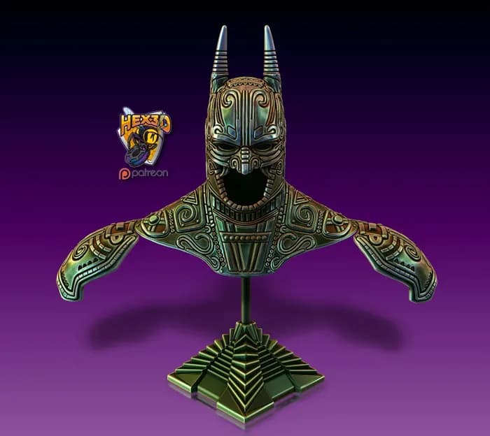 STL - Busto de Batman Estilo Azteca