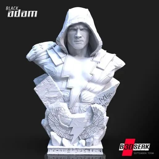 STL - Busto de Black Adam con capucha