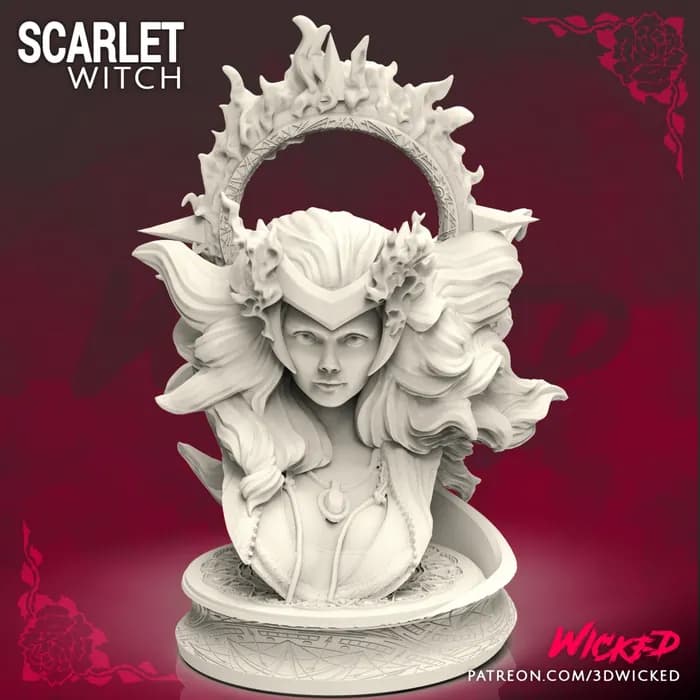 STL - Busto de Bruja Escarlata 2 render 2
