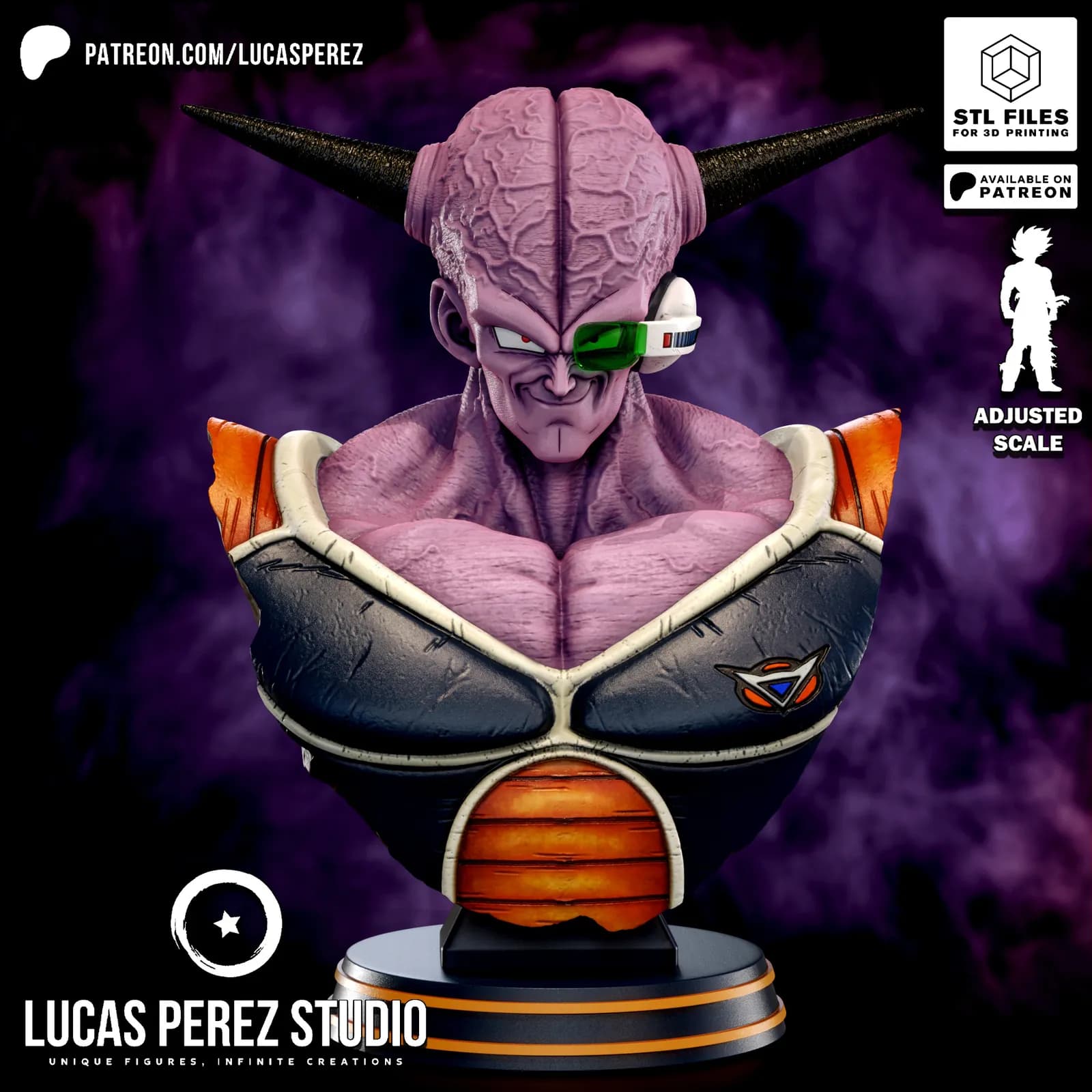 STL - Busto de Capitán Ginyu render 3