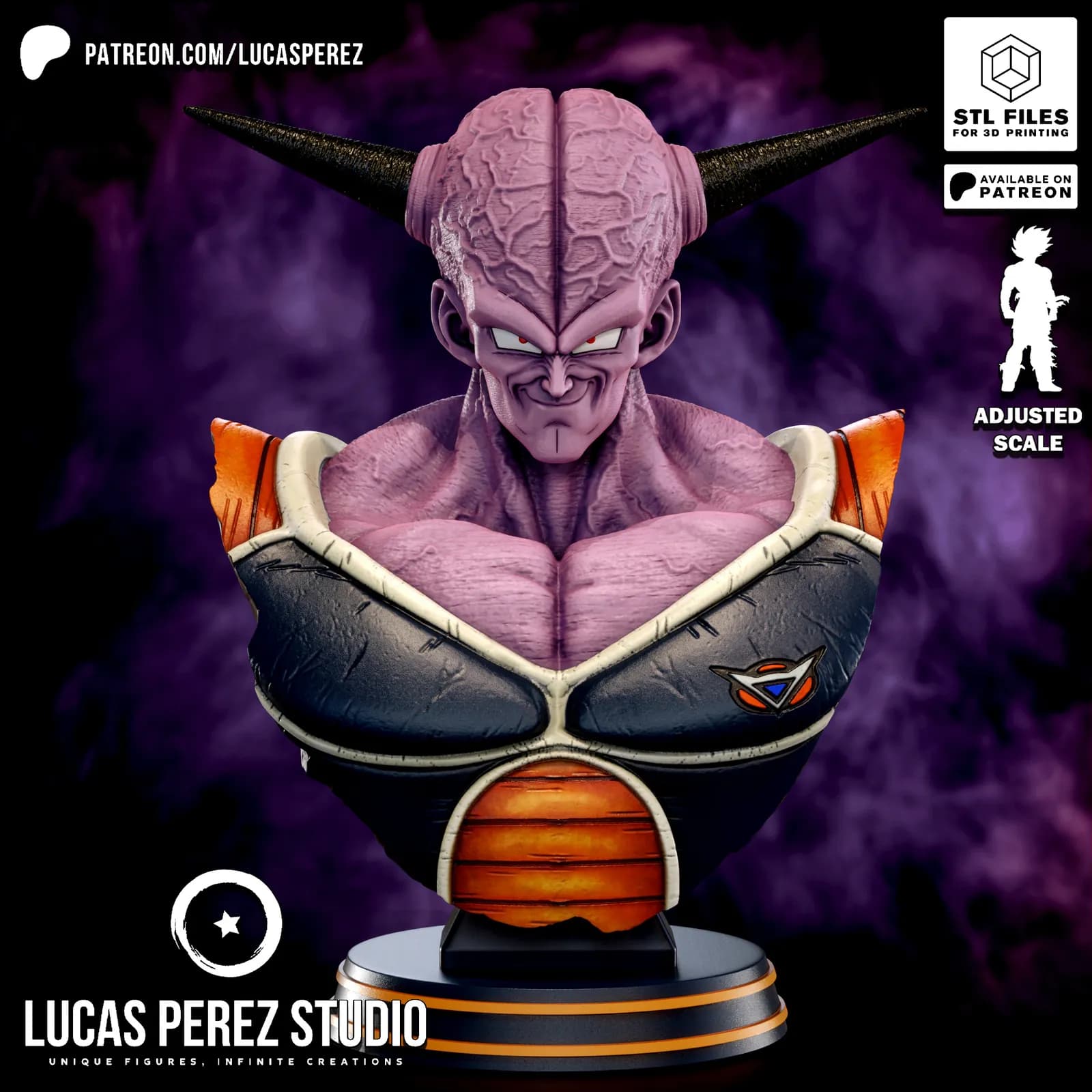 STL - Busto de Capitán Ginyu render 4