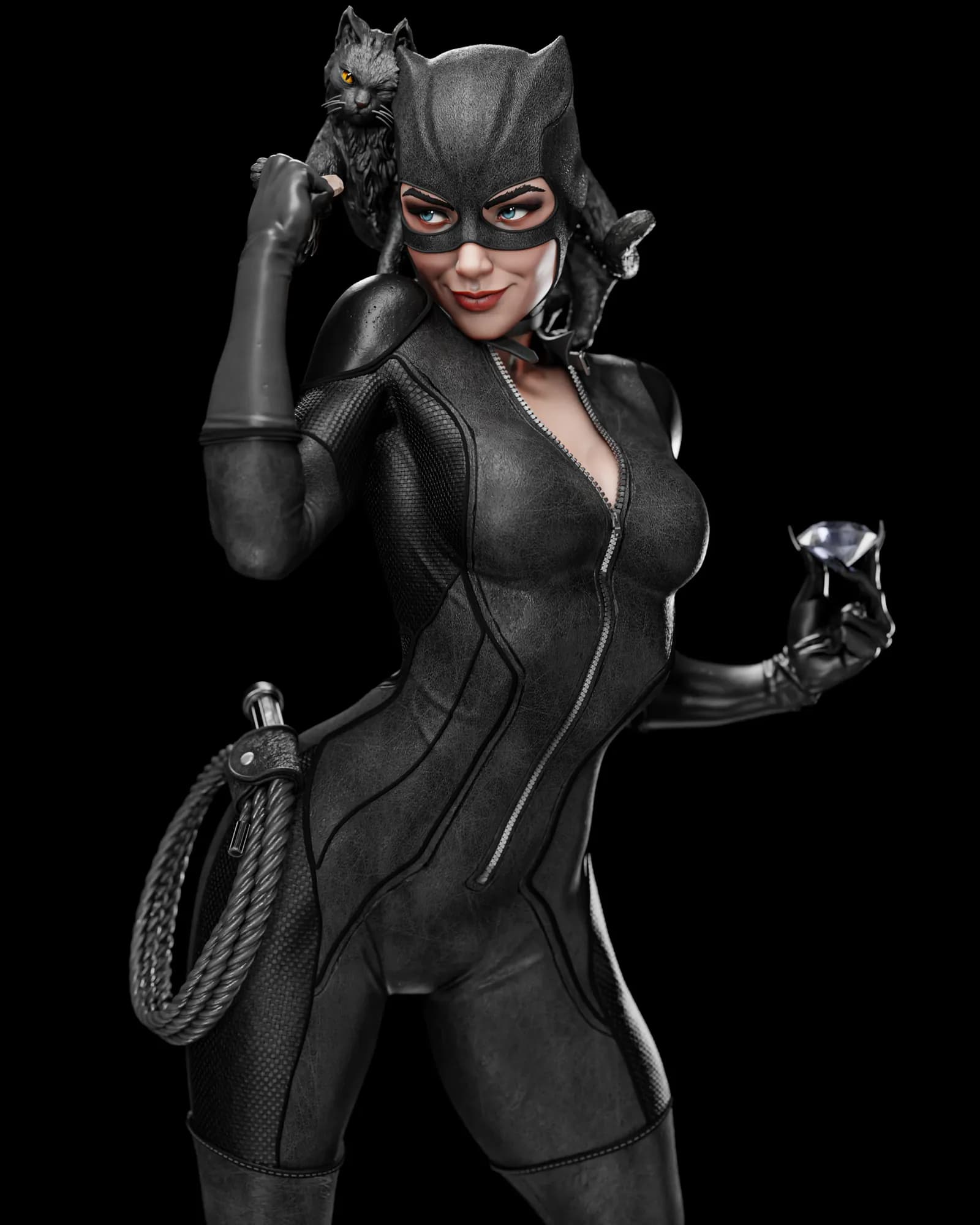 STL - Busto de Catwoman render 2