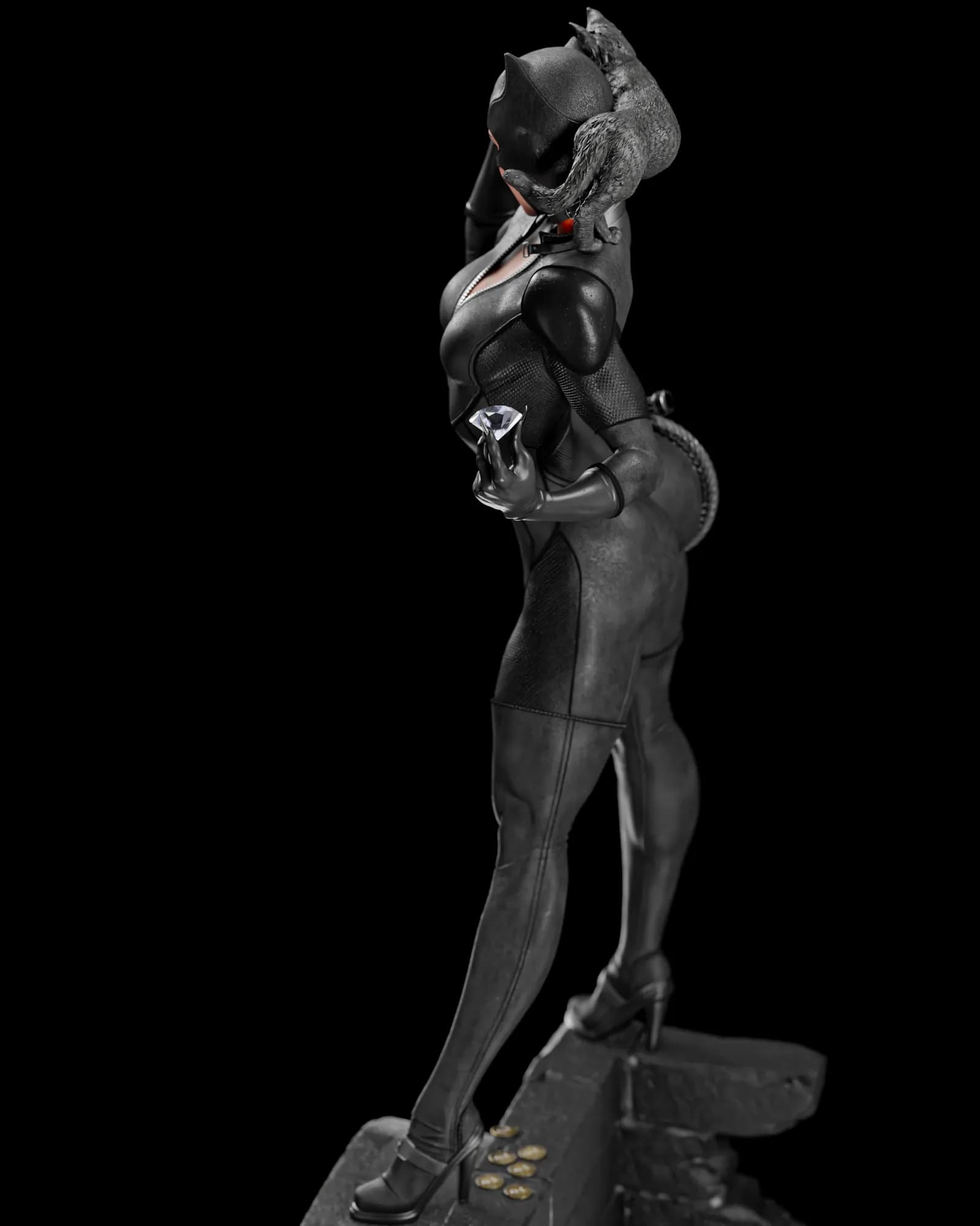 STL - Busto de Catwoman render 3