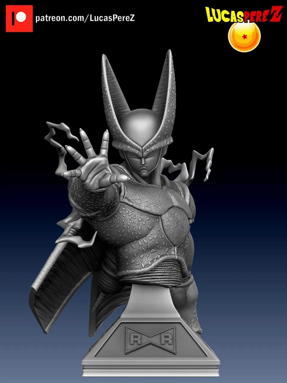 STL - Busto de Cell de Dragon Ball Z 3 render 2
