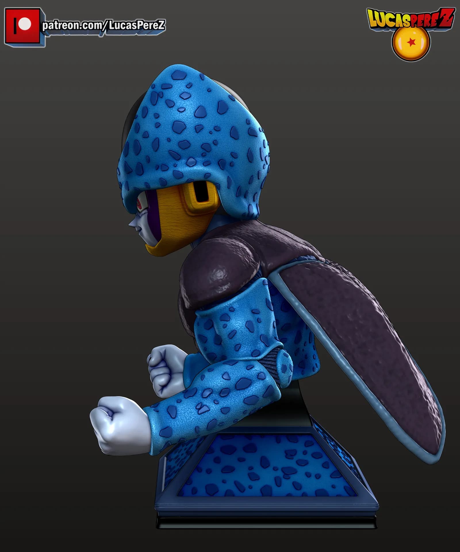 STL - Busto de Cell Jr. render 4