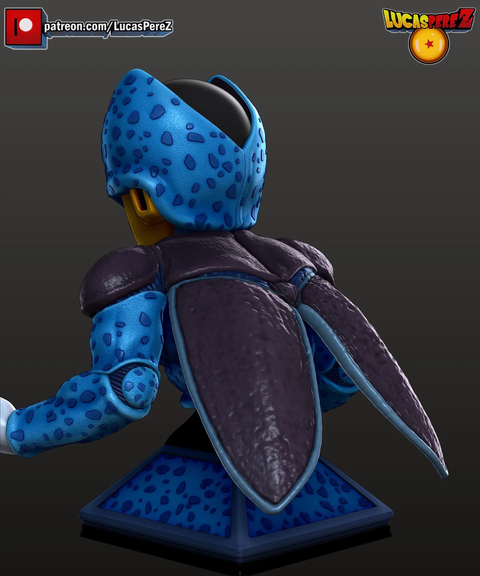 STL - Busto de Cell Jr. render 5