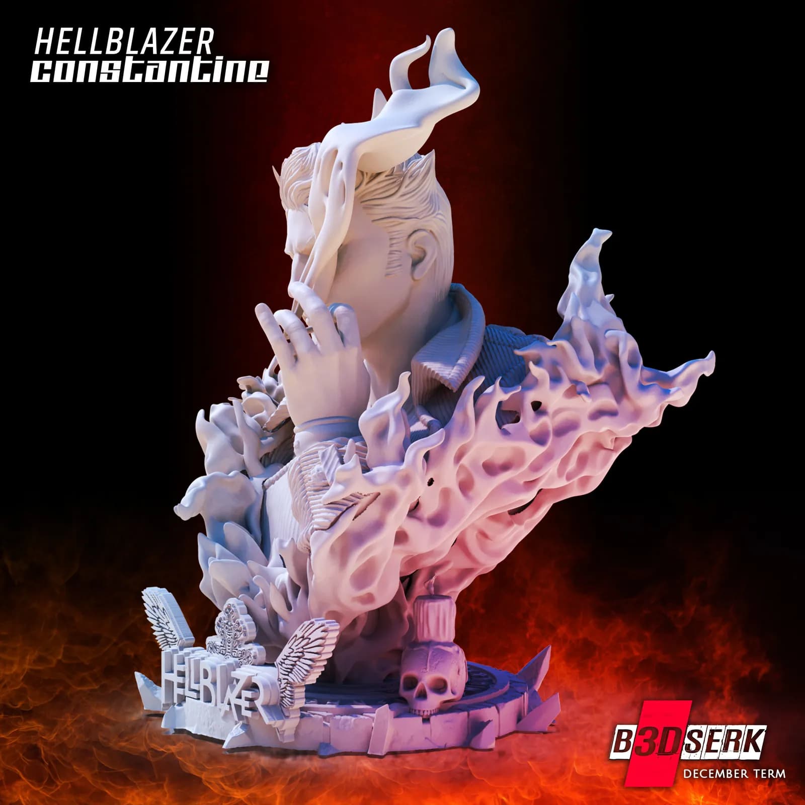 STL - Busto de Constantine Hellblazer 2 render 2
