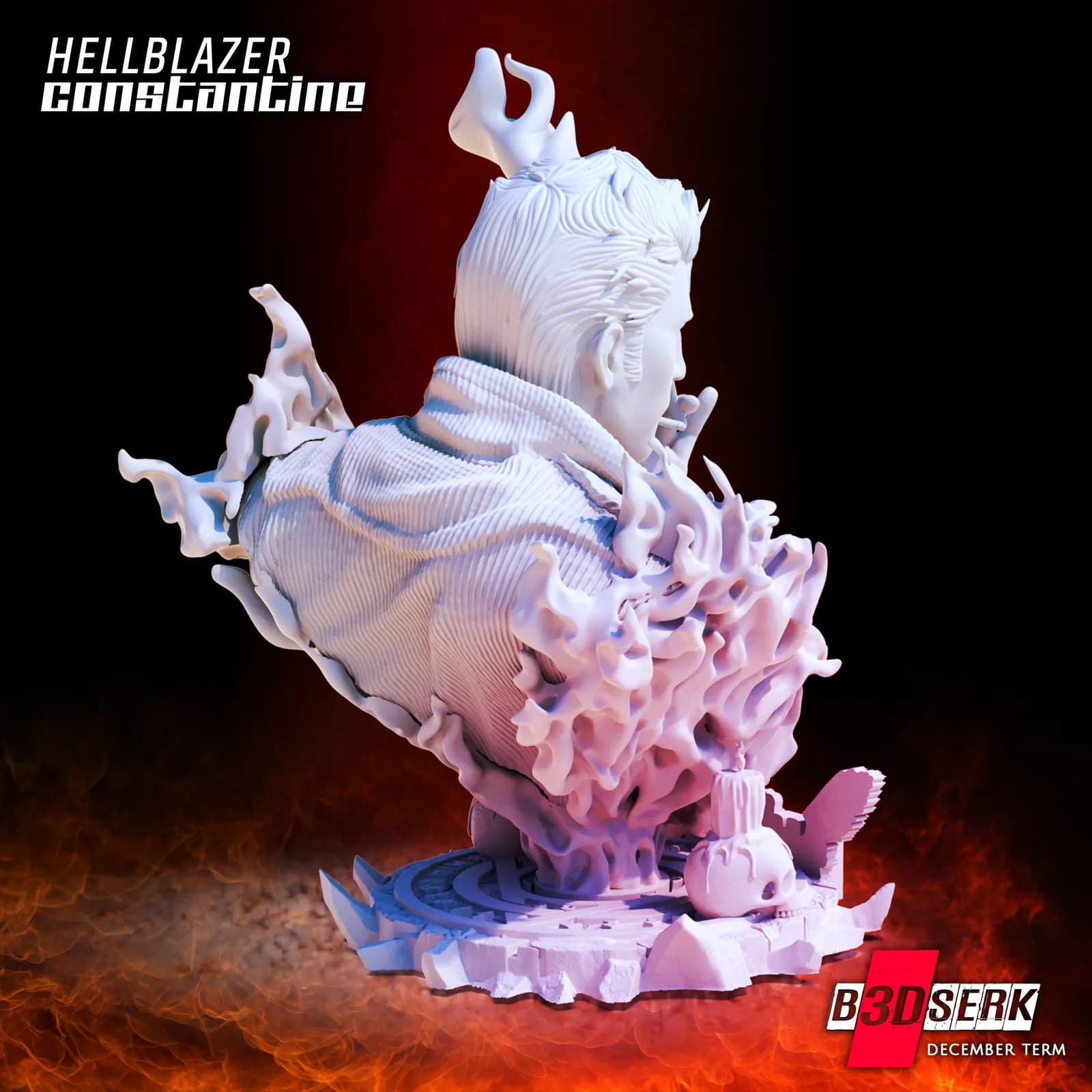STL - Busto de Constantine Hellblazer 2 render 4