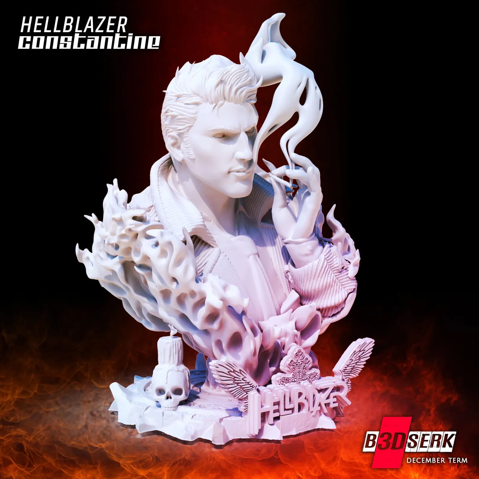 STL - Busto de Constantine Hellblazer 2 render 5