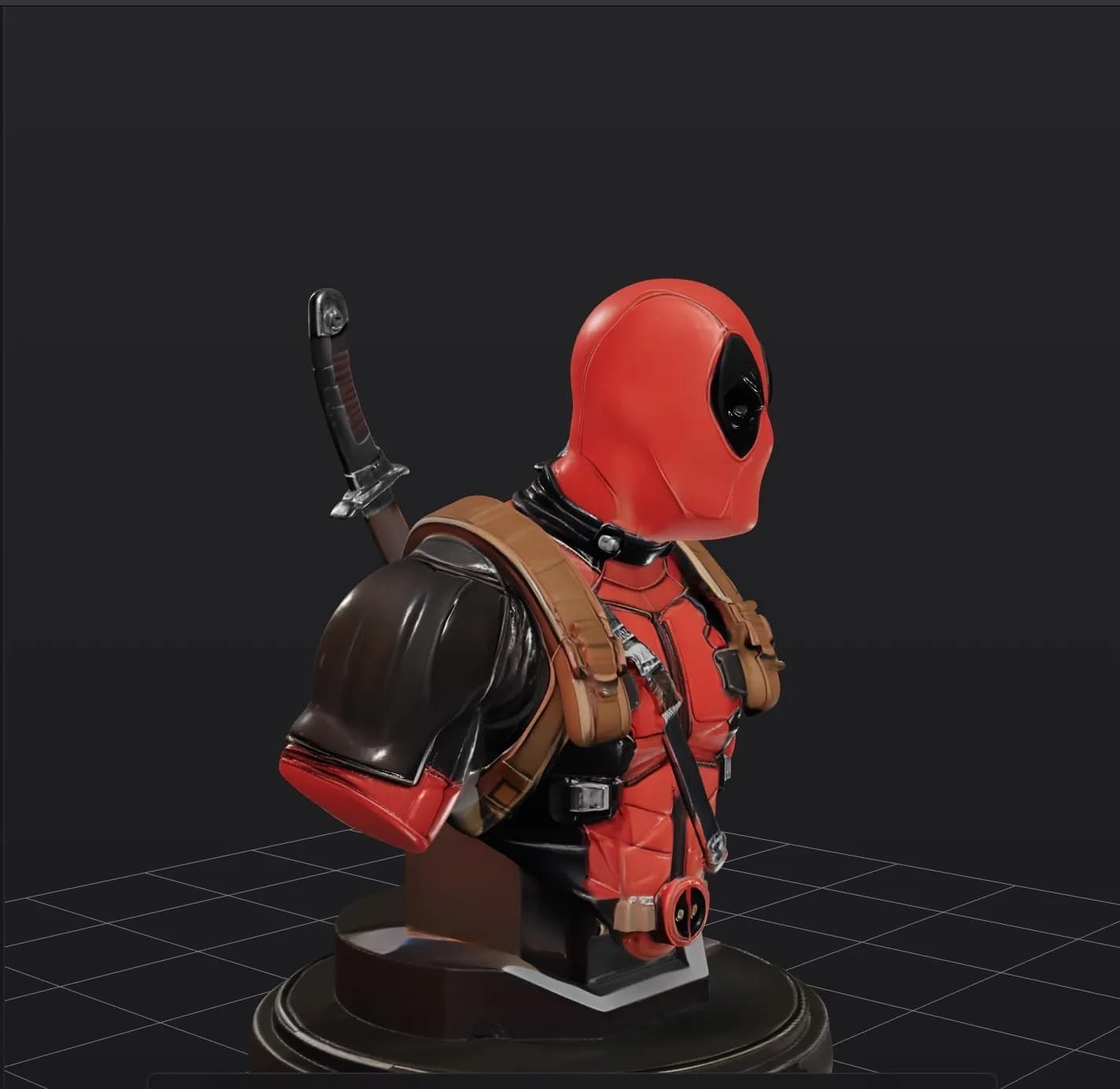 STL - Busto de Deadpool render 3