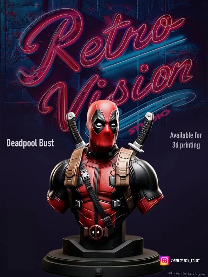 STL - Busto de Deadpool render 4